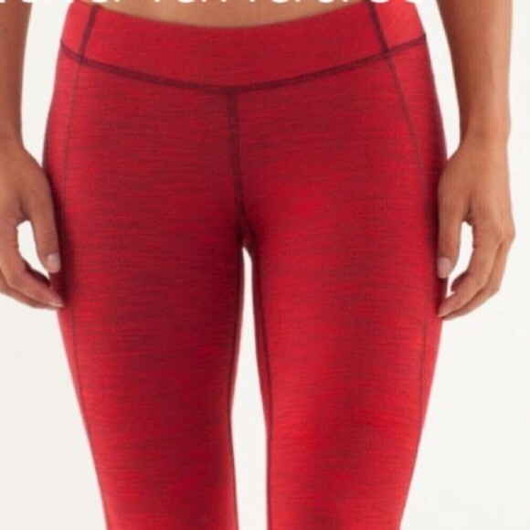 Lululemon Athletica Verve Cropped Red Deepest Cranberry Cut Off Raw Hem Pants 4 - Picture 5 of 14